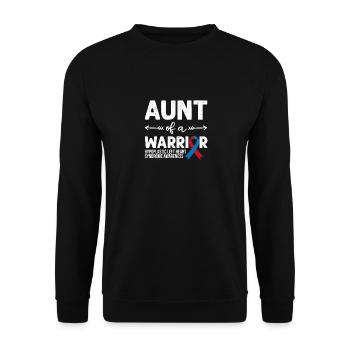 Tante d’un guerrier, Red Blue Ribbon HLHS Awareness - Sweat-shirt Unisexe - noir - Devant - Alina (178cm) & Michal (187cm)