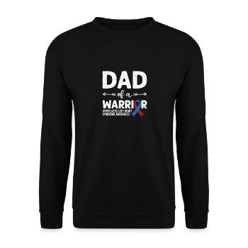 Papa d’un guerrier, Ruban rouge et bleu HLHS Sensibilisation - Sweat-shirt Unisexe - noir - Devant - Alina (178cm) & Michal (187cm)