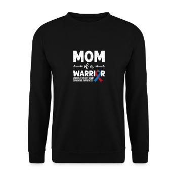 Maman d’un guerrier, Ruban rouge et bleu HLHS Sensibilisation - Sweat-shirt Unisexe - noir - Devant - Alina (178cm) & Michal (187cm)