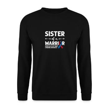 Soeur d’un guerrier, ruban rouge et bleu HLHS - Sweat-shirt Unisexe - noir - Devant - Alina (178cm) & Michal (187cm)