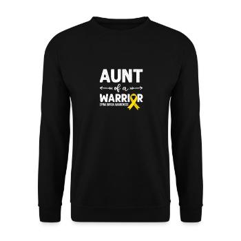 Tante D’un guerrier, Ruban Jaune Spina Bifida - Sweat-shirt Unisexe - noir - Devant - Alina (178cm) & Michal (187cm)
