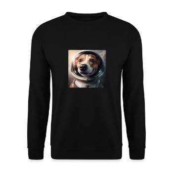 Jack Russel Astronaut Dog Space Space - Unisex Sweatshirt - black - Front - Alina (178cm) & Michal (187cm)