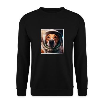 Bulldog Astronaut Dog Space Space - Unisex Sweatshirt - black - Front - Alina (178cm) & Michal (187cm)