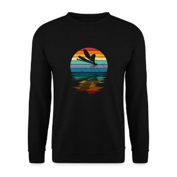 Libelle Libelle Entomologie Silhouette - Unisex Pullover - Schwarz - Vorne - Alina (178cm) & Michal (187cm)
