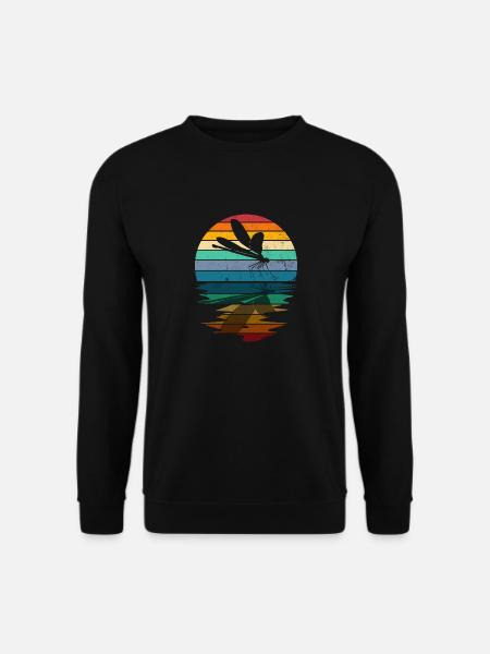 Libelle Libelle Entomologie Silhouette - Unisex Pullover - Schwarz