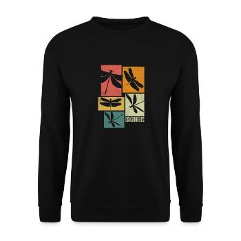 Libellenlibelle Libellen Entomologie - Unisex Pullover - Schwarz - Vorne - Alina (178cm) & Michal (187cm)