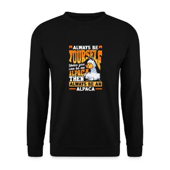 Alpagas Mammifères LLamas Alpaga Drôle - Sweat-shirt Unisexe - noir - Devant - Alina (178cm) & Michal (187cm)