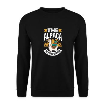 Alpagas Mammifères LLamas Alpaga L’Alpaga Whisperer - Sweat-shirt Unisexe - noir - Devant - Alina (178cm) & Michal (187cm)