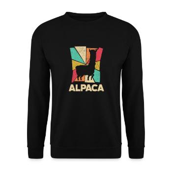Alpagas Mammifères LLamas Silhouette d’Alpaga - Sweat-shirt Unisexe - noir - Devant - Alina (178cm) & Michal (187cm)