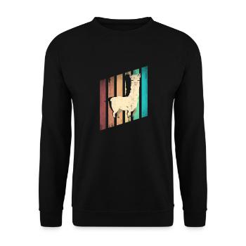 Alpagas LLamas Mammifères Alpaga Silhouette - Sweat-shirt Unisexe - noir - Devant - Alina (178cm) & Michal (187cm)