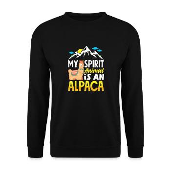 Alpakas Säugetiere LLamas Alpaka Mein Geist Tier ist - Unisex Pullover - Schwarz - Vorne - Alina (178cm) & Michal (187cm)