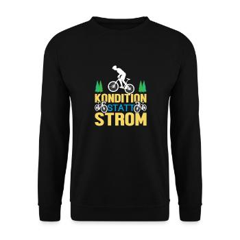 Kondition Statt Strom Fahrrad Fahrradfahrer - Unisex Pullover - Schwarz - Vorne - Alina (178cm) & Michal (187cm)