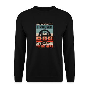Conception de jeu Je possède mon jeu ici - Sweat-shirt Unisexe - noir - Devant - Alina (178cm) & Michal (187cm)