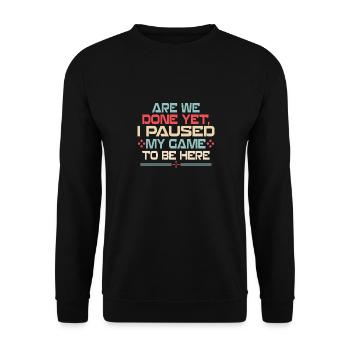 Conception de jeu Je possède mon jeu ici - Sweat-shirt Unisexe - noir - Devant - Alina (178cm) & Michal (187cm)