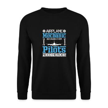 Flugzeugpilot Des Flugzeugmechanikers - Unisex Pullover - Schwarz - Vorne - Alina (178cm) & Michal (187cm)