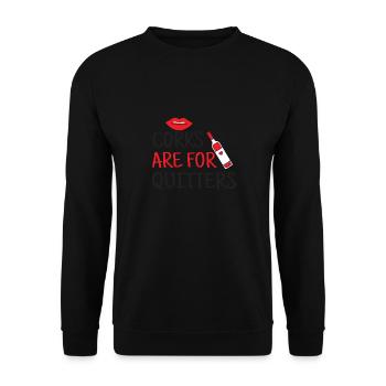 Des bouchons sont disponibles pour Quitters Wine Night Wine Tasting - Sweat-shirt Unisexe - noir - Devant - Alina (178cm) & Michal (187cm)