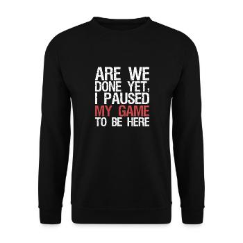Conception de jeu Je possède mon jeu ici - Sweat-shirt Unisexe - noir - Devant - Alina (178cm) & Michal (187cm)