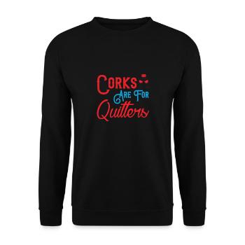 Corks are for drinking wine night for - Unisex Sweatshirt - black - Front - Alina (178cm) & Michal (187cm)