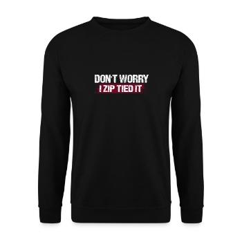 Automechaniker-Werkstatt, Keine Sorge, Ich Habe - Unisex Pullover - Schwarz - Vorne - Alina (178cm) & Michal (187cm)