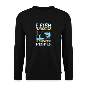 Je pêche, donc je n’étouffe pas les gens qui - Sweat-shirt Unisexe - noir - Devant - Alina (178cm) & Michal (187cm)
