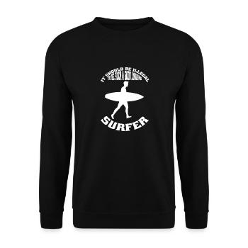 Surfer Surfing Surfboard Surf instructor - Unisex Sweatshirt - black - Front - Alina (178cm) & Michal (187cm)