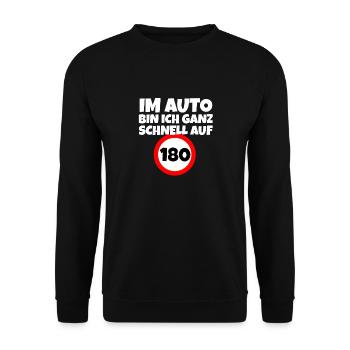 Autofahrer Schnelles Autofahren - Unisex Pullover - Schwarz - Vorne - Alina (178cm) & Michal (187cm)