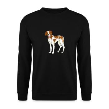 French Brittany Spaniel Epagneul Breton Gift - Unisex Sweatshirt - black - Front - Alina (178cm) & Michal (187cm)