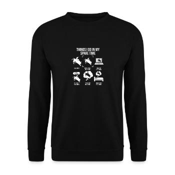 Things I Do In My Spare Time, Bull Riding - Unisex Sweatshirt - black - Front - Alina (178cm) & Michal (187cm)