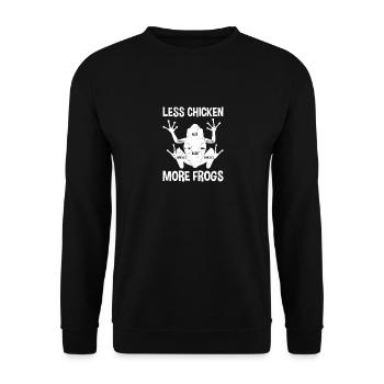 Less Chicken More Frogs, Frog Hunt - Unisex Sweatshirt - black - Front - Alina (178cm) & Michal (187cm)