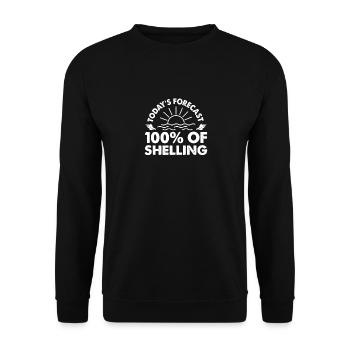 Today's Forecast 100% Of Shelling, Muschel sammeln - Unisex Pullover - Schwarz - Vorne - Alina (178cm) & Michal (187cm)