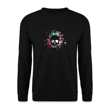 Éclaboussure de couleur de crâne d'Halloween - Sweat-shirt Unisexe - noir - Devant - Alina (178cm) & Michal (187cm)