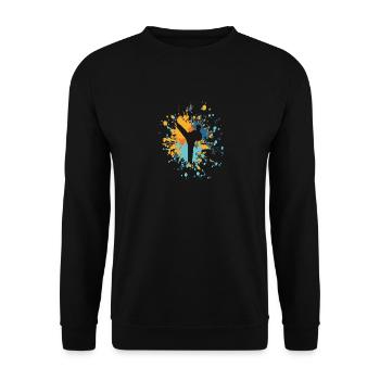 Éclaboussure de couleur Karaté Highkick - Sweat-shirt Unisexe - noir - Devant - Alina (178cm) & Michal (187cm)