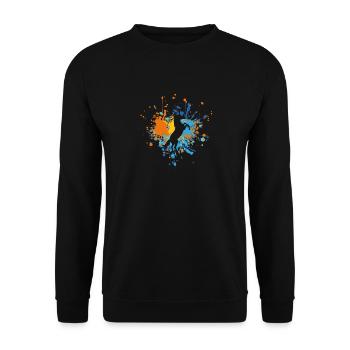 Grande éclaboussure de couleur de cheval - Sweat-shirt Unisexe - noir - Devant - Alina (178cm) & Michal (187cm)