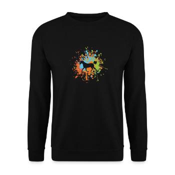 Éclaboussure de couleur de cheval - Sweat-shirt Unisexe - noir - Devant - Alina (178cm) & Michal (187cm)