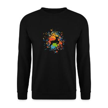 Éclaboussure de couleur de cerf - Sweat-shirt Unisexe - noir - Devant - Alina (178cm) & Michal (187cm)