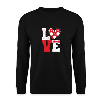 Polka Dot Love Heart Fly Saint-Valentin Couples - Sweat-shirt Unisexe - noir - Devant - Alina (178cm) & Michal (187cm)