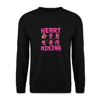 Les ninjas du cœur aiment l’esthétique de la culture japonaise - Sweat-shirt Unisexe - noir - Devant - Alina (178cm) & Michal (187cm)