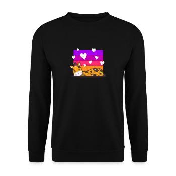 Girafe Saint-Valentin Gardien de zoo sauvage Amoureux des animaux - Sweat-shirt Unisexe - noir - Devant - Alina (178cm) & Michal (187cm)