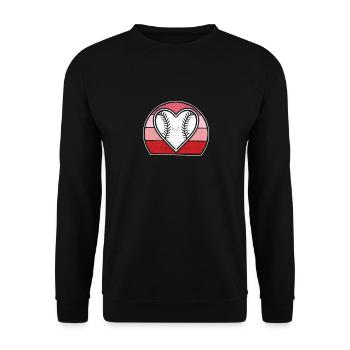 Baseball Heart Funny Joueur de softball Entraîneur Fan - Sweat-shirt Unisexe - noir - Devant - Alina (178cm) & Michal (187cm)
