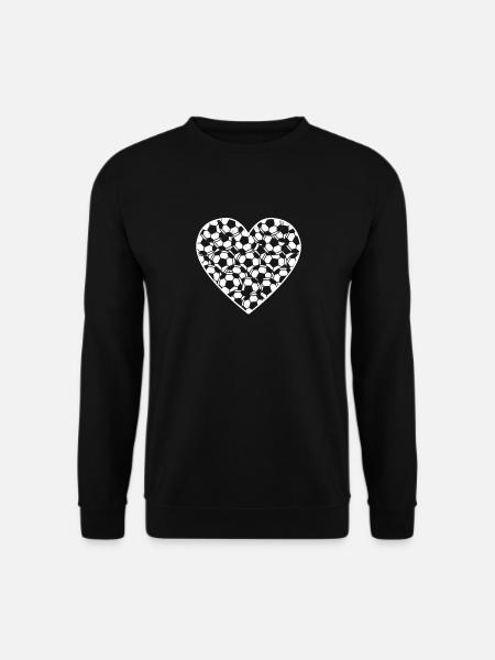 Fußball Ball Herz Sport Fußballspieler Trainer Fan - Unisex Pullover - Schwarz