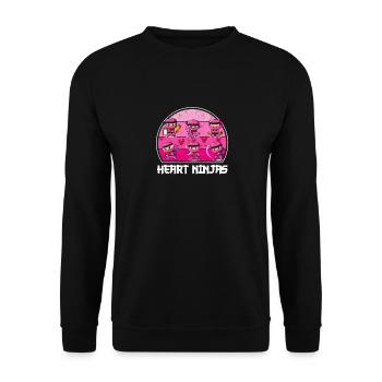 Les ninjas du cœur aiment l’esthétique de la culture japonaise - Sweat-shirt Unisexe - noir - Devant - Alina (178cm) & Michal (187cm)