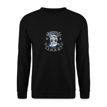 Awesome since 1986, Biker 37. Geburtstag - Unisex Pullover - Schwarz - Vorne - Alina (178cm) & Michal (187cm)