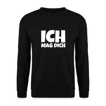 Ich mag dich - Unisex Pullover - Schwarz - Vorne - Alina (178cm) & Michal (187cm)