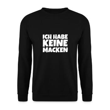 Ich habe keine Macken - Unisex Pullover - Schwarz - Vorne - Alina (178cm) & Michal (187cm)