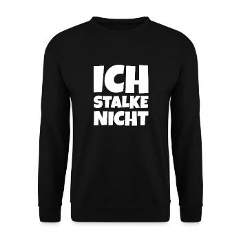 Ich Stalke nicht - Unisex Pullover - Schwarz - Vorne - Alina (178cm) & Michal (187cm)