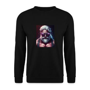 Weihnachten Neon Bodybuilding Sonnenbrille Muskeln - Unisex Pullover - Schwarz - Vorne - Alina (178cm) & Michal (187cm)