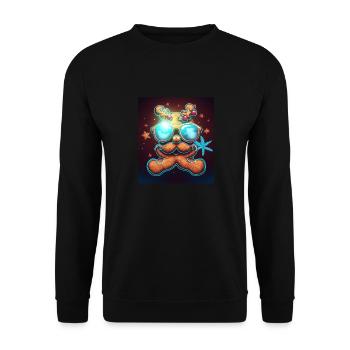 Weihnachten Lebkuchen Neon Abstrakt Sonnenbrille - Unisex Pullover - Schwarz - Vorne - Alina (178cm) & Michal (187cm)