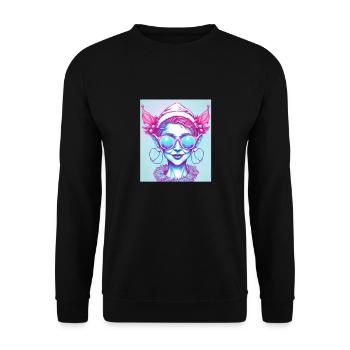 Weihnachten Fee Elfe Neon Abstrakt Sonnenbrille - Unisex Pullover - Schwarz - Vorne - Alina (178cm) & Michal (187cm)