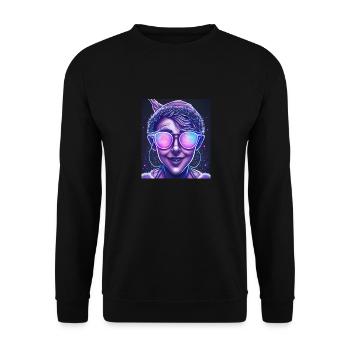 Weihnachten Fee Elfe Neon Abstrakt Sonnenbrille - Unisex Pullover - Schwarz - Vorne - Alina (178cm) & Michal (187cm)