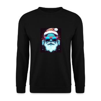 Weihnachten Neon Bodybuilding Sonnenbrille Muskeln - Unisex Pullover - Schwarz - Vorne - Alina (178cm) & Michal (187cm)